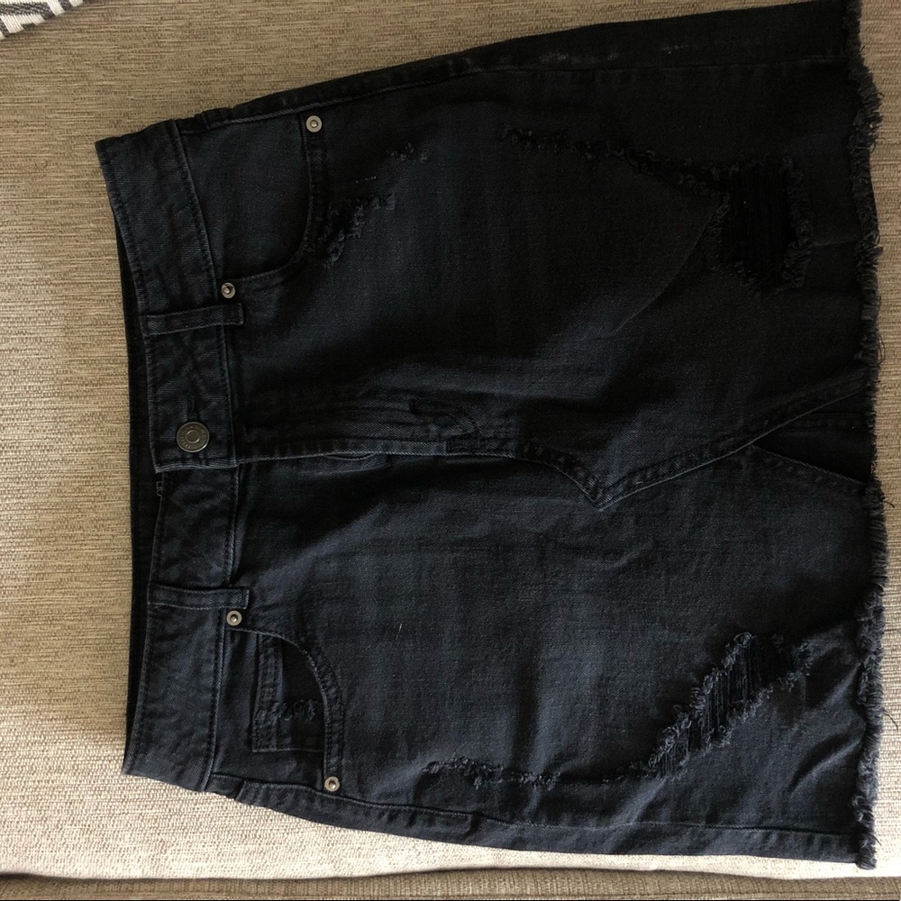 Wild Fable Size 6 Black Denim Miniskirt